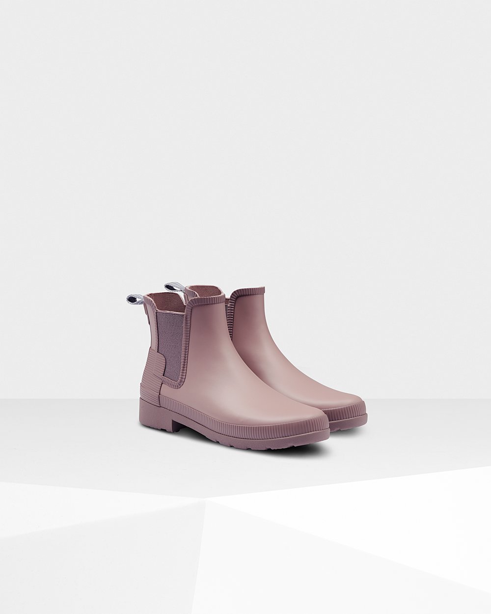 Botas Chelsea Hunter Feminina Rosa/Roxo - Refined Texture Block Slim Fit - 81ZHDWOLJ